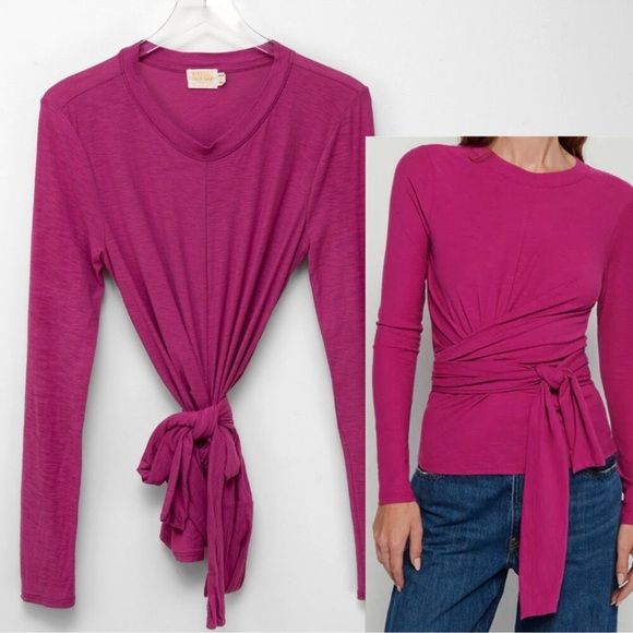 Nation LTD ESTE Fuchsia Long Sleeve Blouse, Sz XL, EUC - Picture 1 of 8